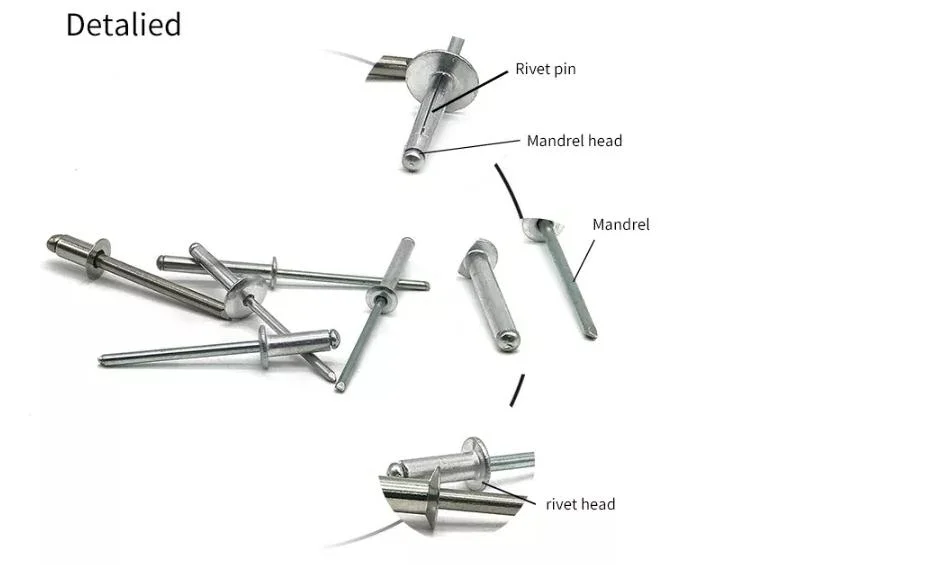 China Steel Mandrel Open End Blind Pop Rivets Contact Rivet Semi Tubular