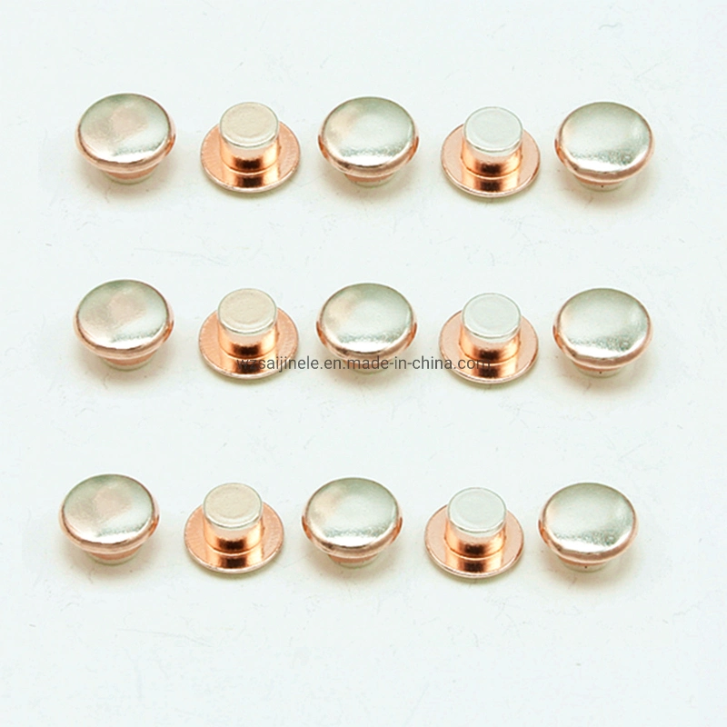 Agcdo Agni Agsno2 AG Silver Copper Based Bimetal Electrical Silver Contact Rivets