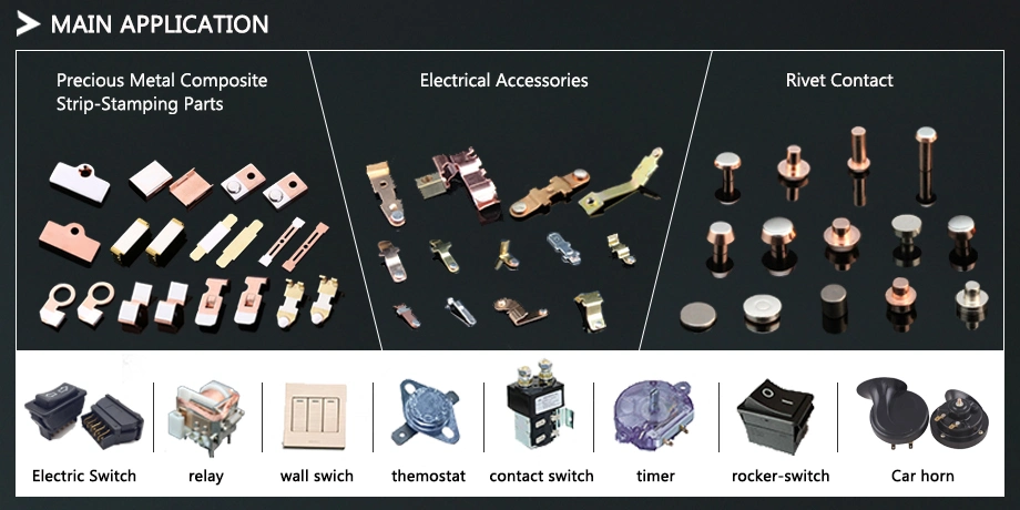 Silver Copper Bimetal Rivets Electrical Copper Contact Rivets Trimetal Silver Contact Rivet